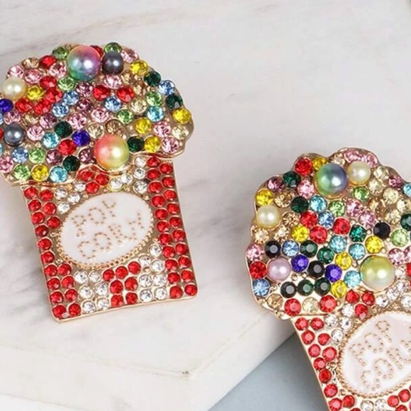 Gemstone Popcorn Earrings - Picture 3 of 4